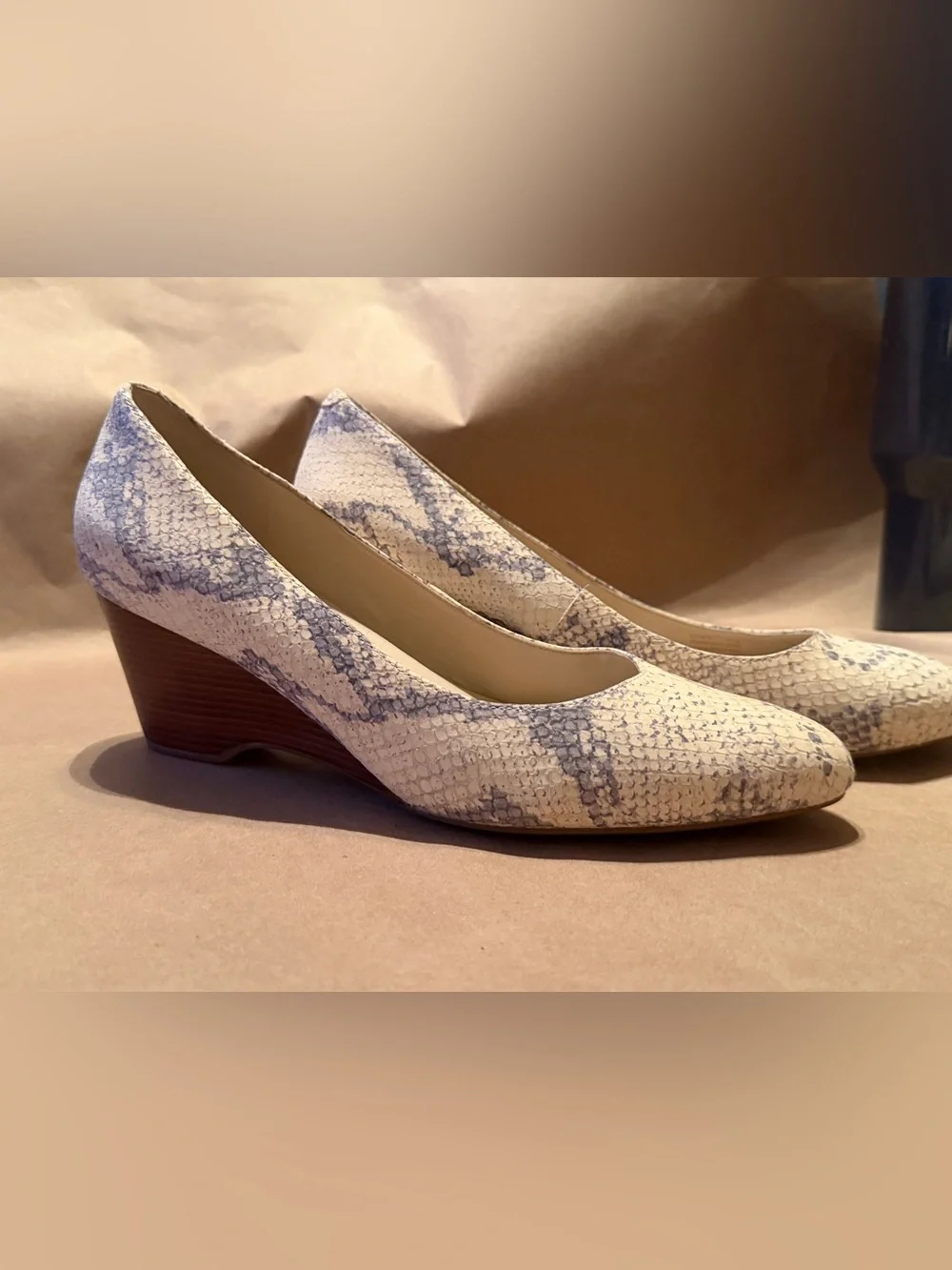 Cole Haan Snake-Print Wedge Sz 9